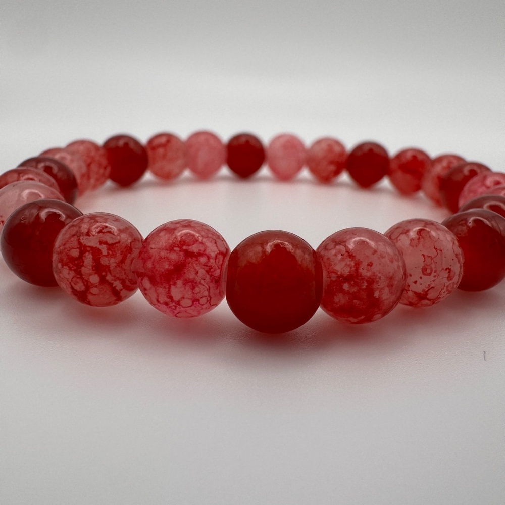 Chic Red Gradient Beaded Bracelet - Picture 4 of 4